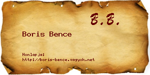Boris Bence névjegykártya
